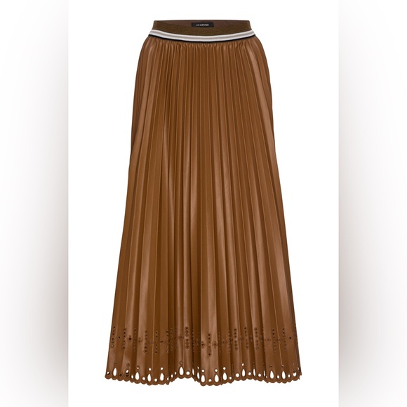 NWT Le Superbe Pleats to meet you Vegan Leather Skirt Medium MSRP $395 - Picture 1 of 6